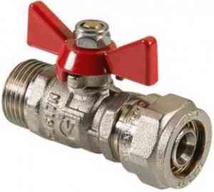 КРАН  шар.  для МП  16х1/2" цанга-НР бабочка VALTEC VT.341.N.1604