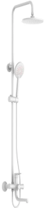 ДУШ СИСТЕМА  PОТАТО  P35270-7 картридж D35, излив 20см, лейка 3 реж., шланг 150 см PVC, цвет белый, нерж. сталь