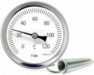 Термометр накладной пружинный 1/4"(0℃ - 120℃) TIM